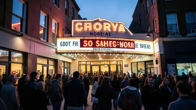 Audience members entering a cinema during a film festival
